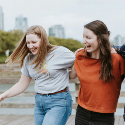 girls laughing